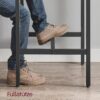 VASAGLE Bartisch quadratisch 60 x 60 cm Stahlrahmen Industriestil einfach zu montieren