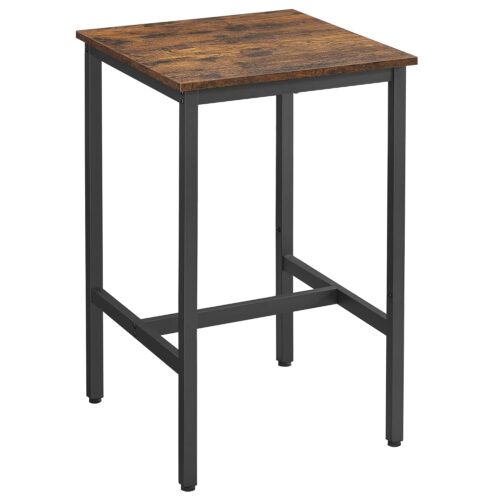 VASAGLE Bartisch quadratisch 60 x 60 cm Stahlrahmen Industriestil einfach zu montieren