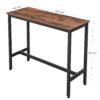 VASAGLE Bartisch – rechteckig, stabiles Metallgestell, vintage Braun‑Schwarz