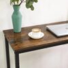 VASAGLE Bartisch – rechteckig, stabiles Metallgestell, vintage Braun‑Schwarz
