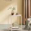 VASAGLE Beistelltisch 2‑Ebenen modern cremeweiß – Indoor/Outdoor