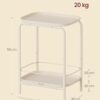 VASAGLE Beistelltisch 2‑Ebenen modern cremeweiß – Indoor/Outdoor