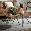 VASAGLE Beistelltisch 2er Set – Industrieller Stil, rustikales Braun/Schwarz