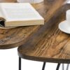 VASAGLE Beistelltisch 2er Set – Industrieller Stil, rustikales Braun/Schwarz