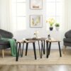 VASAGLE Beistelltisch 3er Set Metallbeine Industrie‑Design vintagebraun‑schwarz