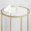 VASAGLE Beistelltisch rund Hartglas Metallgestell gold‑transparent LGT20G