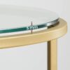 VASAGLE Beistelltisch rund Hartglas Metallgestell gold‑transparent LGT20G