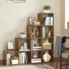 VASAGLE Bücherregal 10‑Fächer offenes Stufen‑Design 129,5 × 129,5 cm