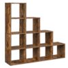 VASAGLE Bücherregal 10‑Fächer offenes Stufen‑Design 129,5 × 129,5 cm