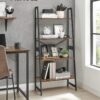 VASAGLE Bücherregal 4‑Ebenen Bambusgestell, vintagebraun‑schwarz, einfache Montage