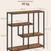 VASAGLE Bücherregal 4‑fach 30×100×103 cm Vintagebraun‑Tintenschwarz Standregal