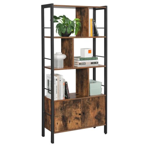 VASAGLE Bücherregal 4‑fach, offenes Stahlgestell, Industrie‑Design, geräumig