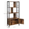 VASAGLE Bücherregal 4‑fach, offenes Stahlgestell, Industrie‑Design, geräumig