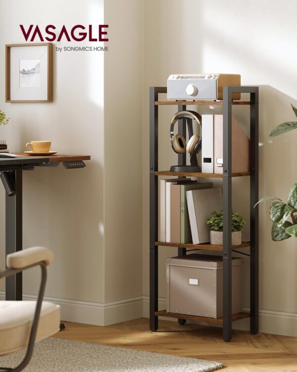 VASAGLE Bücherregal 4‑fache Ablage 24×40×107 cm – Offene Regalböden