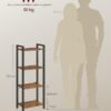 VASAGLE Bücherregal 4‑fache Ablage 24×40×107 cm – Offene Regalböden