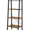 VASAGLE Bücherregal 4‑stufiges Leiterregal, Stahlrahmen, Industrie‑Design