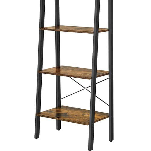 VASAGLE Bücherregal 4‑stufiges Leiterregal, Stahlrahmen, Industrie‑Design