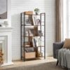 VASAGLE Bücherregal 5‑Ebenen offenes Industrie‑Design Standregal