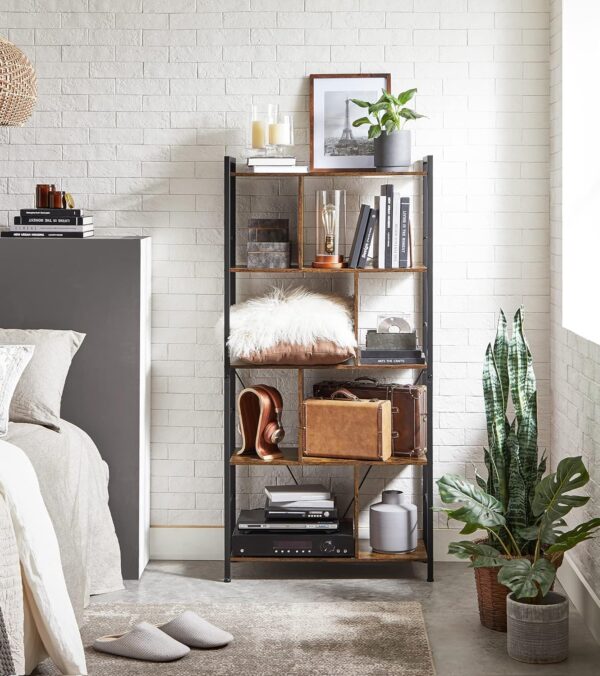 VASAGLE Bücherregal 5‑Ebenen offenes Industrie‑Design Standregal