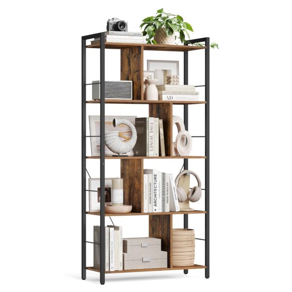 VASAGLE Bücherregal 5‑Ebenen offenes Industrie‑Design Standregal