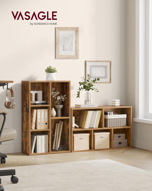 VASAGLE Bücherregal 5‑fach Vintage Braun Standregal für Wohn‑ & Büro