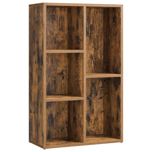 VASAGLE Bücherregal 5‑fach Vintage Braun Standregal für Wohn‑ & Büro