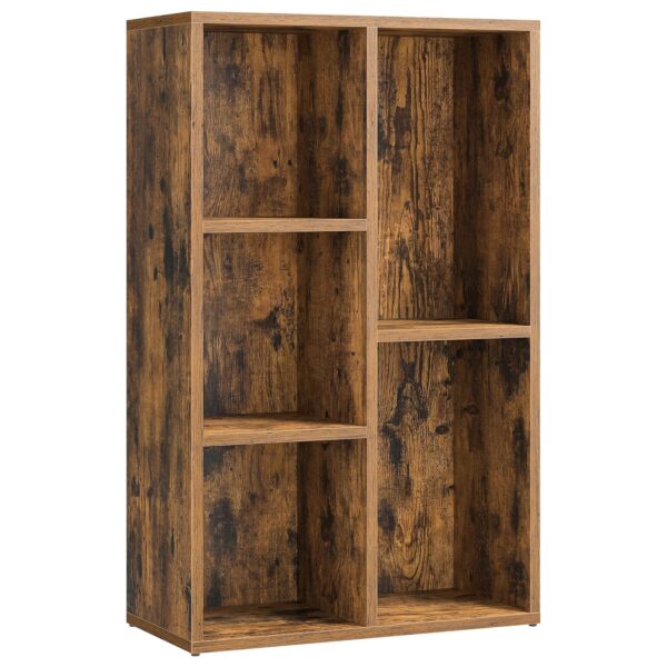 VASAGLE Bücherregal 5‑fach Vintage Braun Standregal für Wohn‑ & Büro