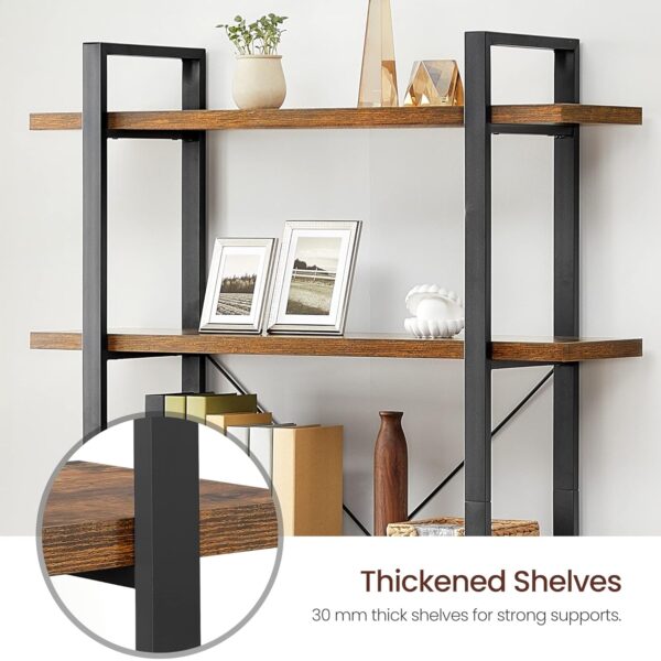 VASAGLE Bücherregal 5‑stufiges Standregal – industrielles Design, vintage braun‑schwarz, einfacher Aufbau