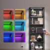 VASAGLE Bücherregal 6‑fach, einstellbare LED‑Beleuchtung, stabiler Stahlrahmen