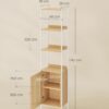 VASAGLE Bücherregal 6‑fach, Rattan‑Tür, verstellbarer Einlegeboden, Metallrahmen