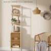 VASAGLE Bücherregal 6‑fach, Rattan‑Tür, verstellbarer Einlegeboden, Metallrahmen