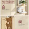 VASAGLE Bücherregal 6‑fach, Rattan‑Tür, verstellbarer Einlegeboden, Metallrahmen