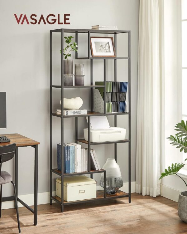 VASAGLE Bücherregal 6‑fach Standregal aus Spanholz 30 x 80 x 180 cm