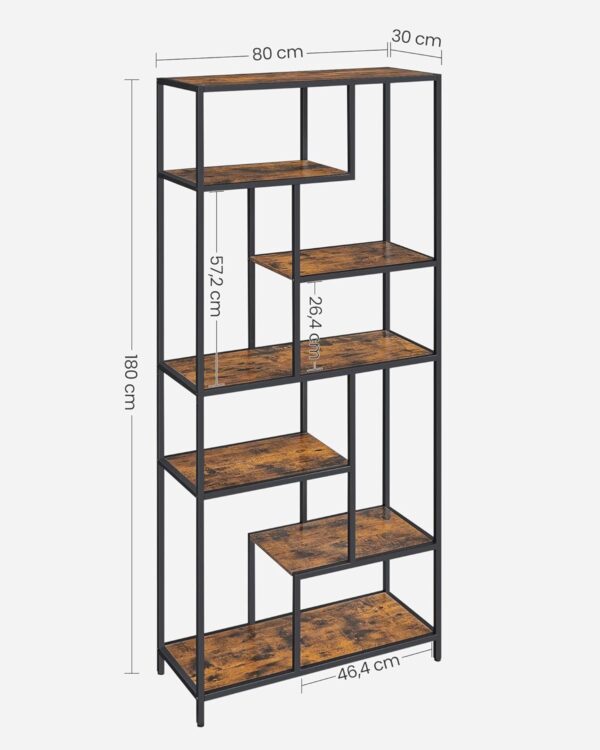 VASAGLE Bücherregal 6‑fach Standregal aus Spanholz 30 x 80 x 180 cm