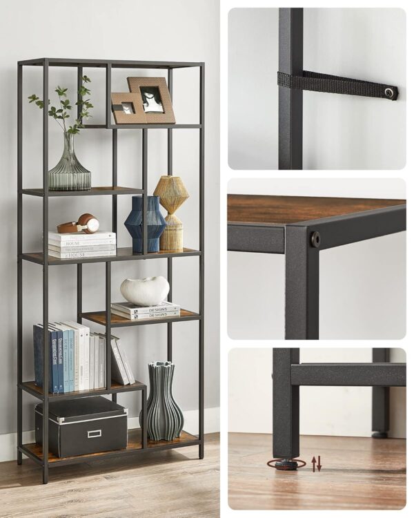 VASAGLE Bücherregal 6‑fach Standregal aus Spanholz 30 x 80 x 180 cm