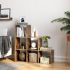 VASAGLE Bücherregal 6‑Fächer Treppenregal rustikales Braun für Büro & Wohnraum