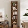 VASAGLE Bücherregal 6‑stöckig offenes Design vintagebraun 24×40×178,5 cm