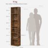 VASAGLE Bücherregal 6‑stöckig offenes Design vintagebraun 24×40×178,5 cm
