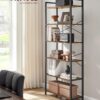 VASAGLE Bücherregal 6‑stufig – Stahlrahmen, freistehend, Industrie‑Design 30 x 80 x 186 cm