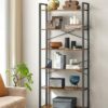 VASAGLE Bücherregal 6‑stufig – Stahlrahmen, freistehend, Industrie‑Design 30 x 80 x 186 cm