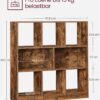 VASAGLE Bücherregal 8 offene Fächer, Würfel‑Design, flexibel, 30×97,5×100 cm