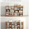 VASAGLE Bücherregal 8 offene Fächer, Würfel‑Design, flexibel, 30×97,5×100 cm