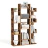 VASAGLE Bücherregal Baumform 13‑Fächer vintagebraun 25×86×140 cm