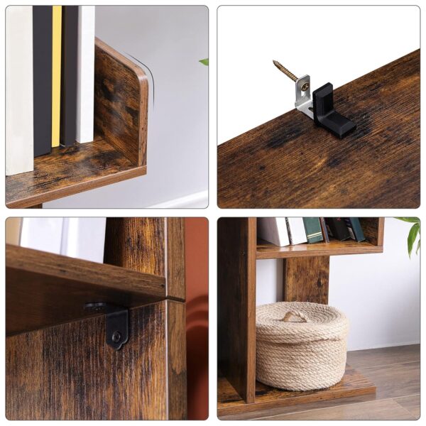 VASAGLE Bücherregal Baumform 13‑Fächer vintagebraun 25×86×140 cm