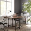 VASAGLE Computertisch 100x50x76 cm Vintage Braun/Tintenschwarz – kompakt