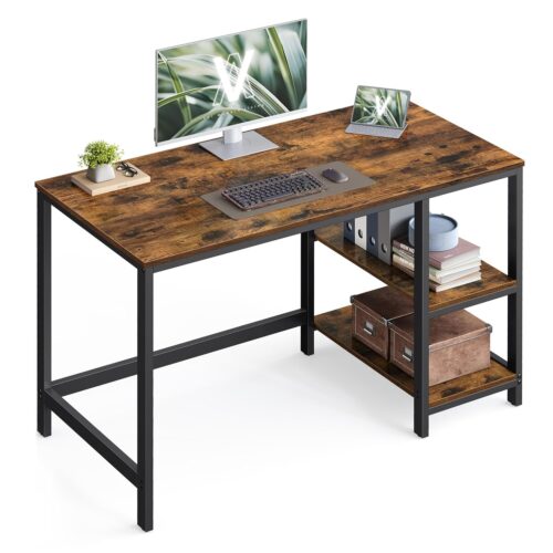 VASAGLE Computertisch LWD47X 120x60x76 cm, moderner Vintage‑Look, schwarz‑braun