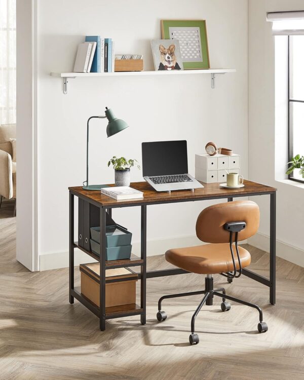 VASAGLE Computertisch LWD47X 120x60x76 cm, moderner Vintage‑Look, schwarz‑braun