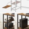 VASAGLE Computertisch LWD47X 120x60x76 cm, moderner Vintage‑Look, schwarz‑braun