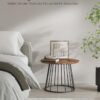 VASAGLE Couchtisch 2er Set – runde Tischplatte, Stahlgestell, naturwalnussfarbe