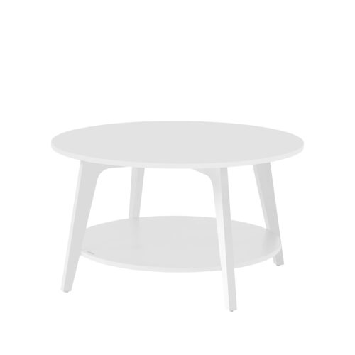 VASAGLE Couchtisch rund 80 cm 2‑stufig schneeweiß – leicht zu montieren